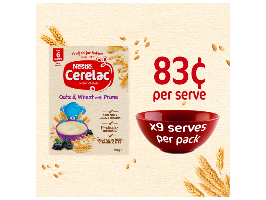 CERELAC Oats & Wheat with Prune - 83c per serve