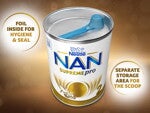 Nestlé NAN SUPREMEpro 2, Premium Follow-On Formula 6-12 Months – 800g Front- separate storage area for the scoop